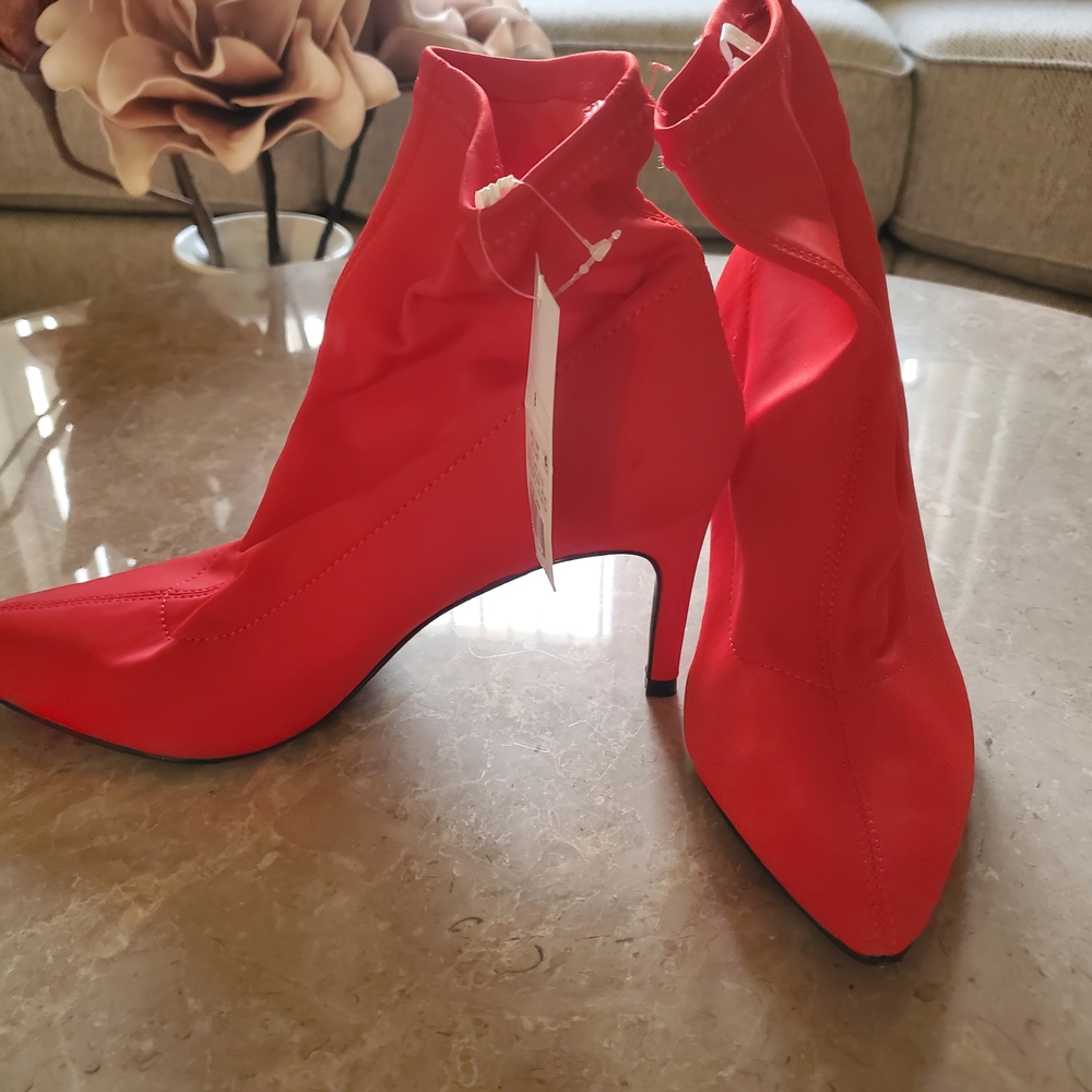 a new day Red Pointed Stiletto Ankle Boots